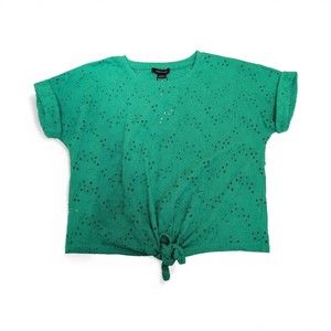 Sanctuary‎ Green Eyelet Tie-Front Top Size L - New with Tags